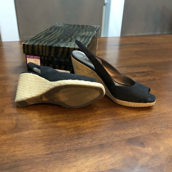 Moda Black Wedge 4 inch heel - Picture 2 of 3